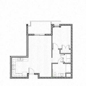 1 Bedroom 430 floor plan
